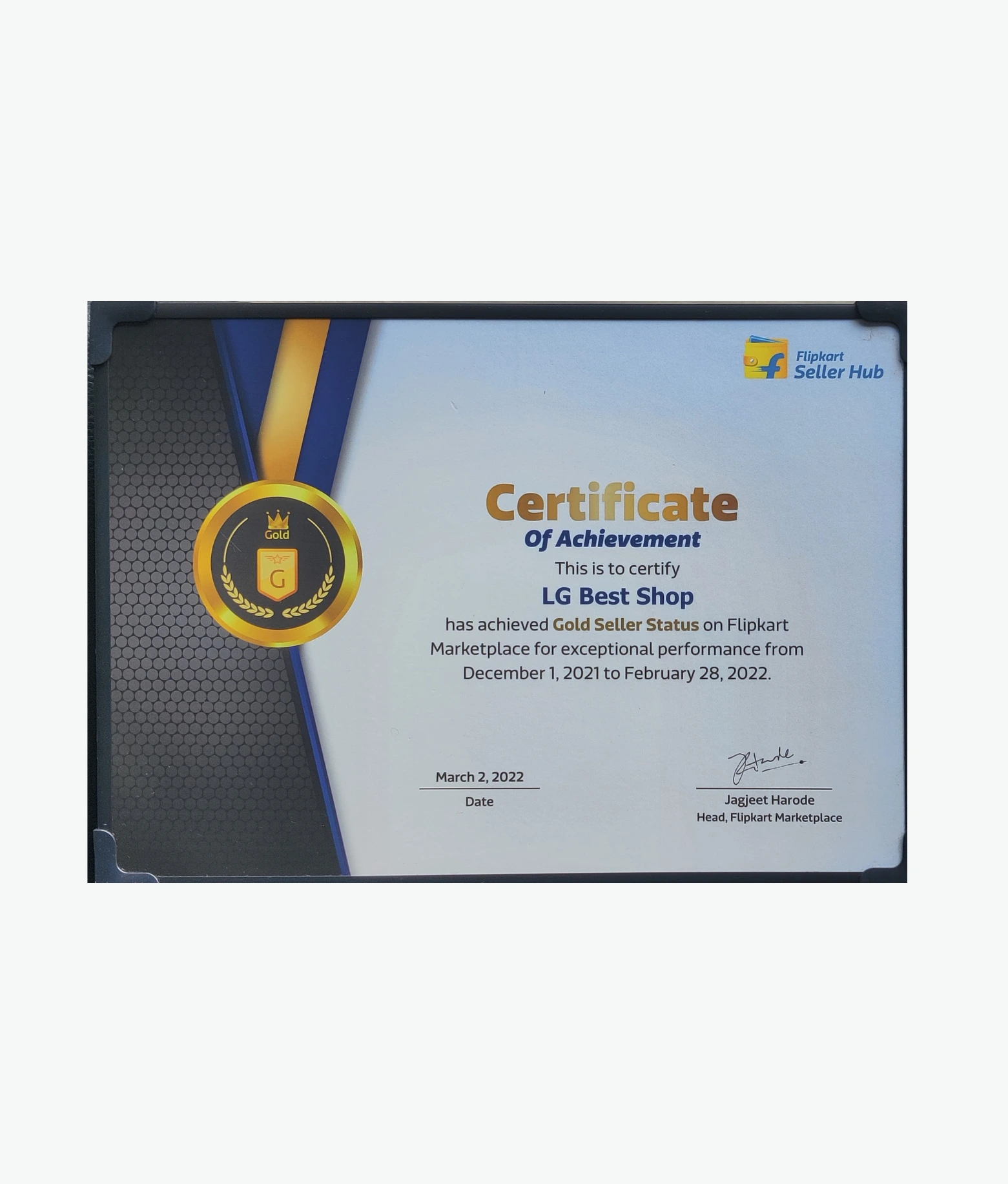 Gold seller status on flipkart